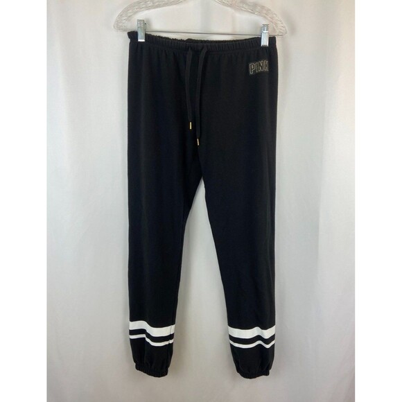 Victoria's Secret PINK Black Women's XS Jogger Sweatpants Drawstring Athleisure - Picture 1 of 8